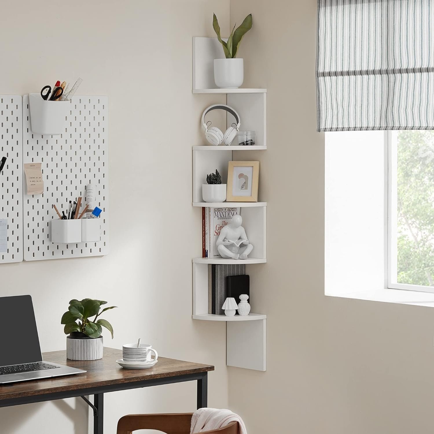 Boekenrek - wit - 20x20x127,5 cm - gemelamineerde spaanplaat