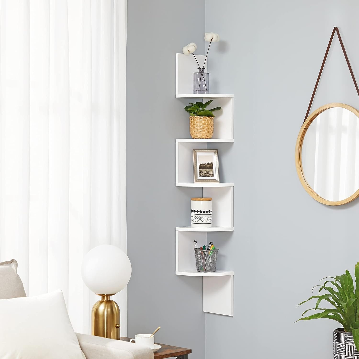Boekenrek - wit - 20x20x127,5 cm - gemelamineerde spaanplaat