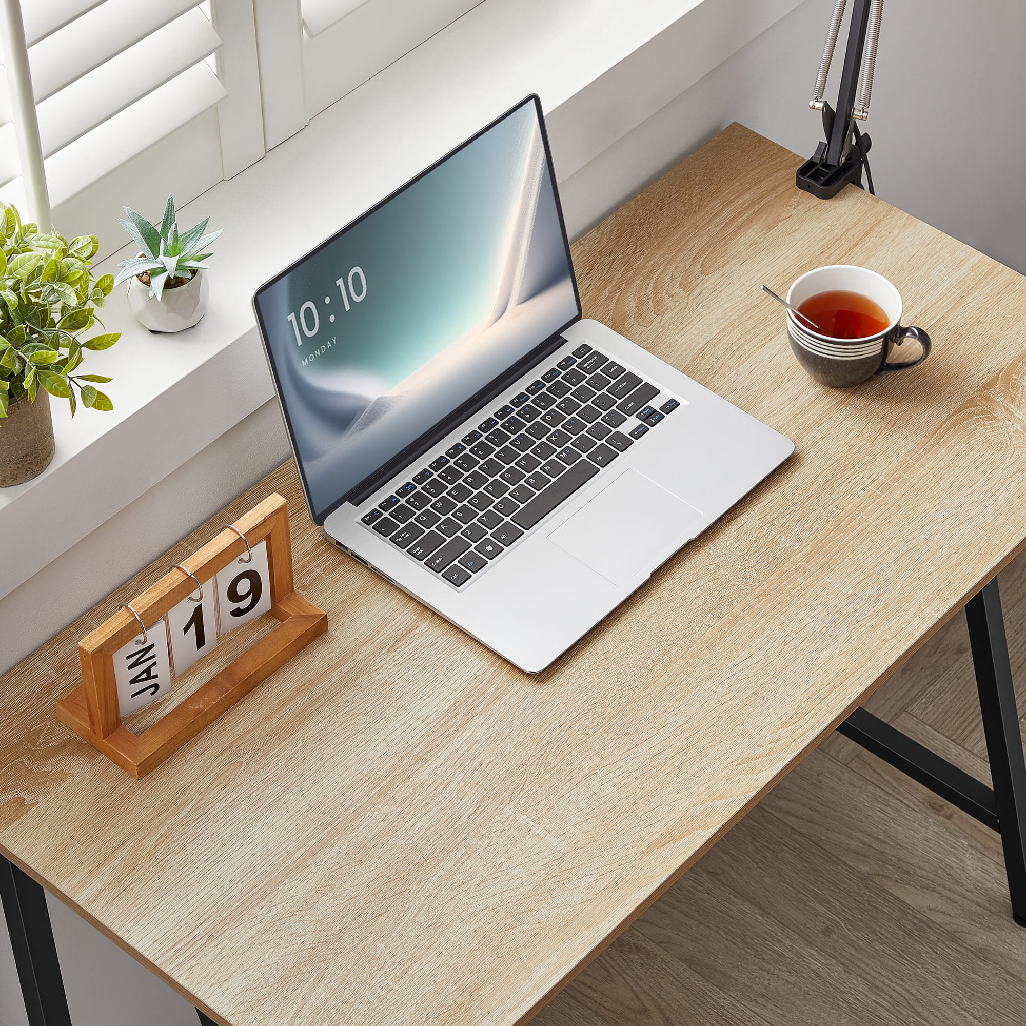 Bureau - sonoma zwart - 100x50x75 cm - staal en spaanplaat