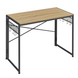 Bureau - bureautafel - sonoma zwart - 100x50x76.5 cm - 8 haken