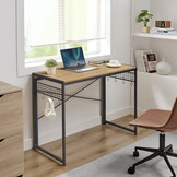 Bureau - bureautafel - sonoma zwart - 100x50x76.5 cm - 8 haken