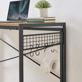 Bureau - bureautafel - sonoma zwart - 100x50x76.5 cm - 8 haken