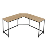 Hoekbureau - Sonoma zwart - 149x149x76 cm - stalen constructie