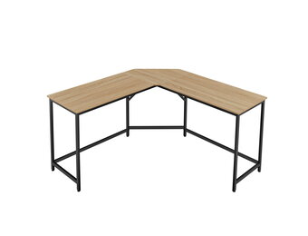 Hoekbureau - Sonoma zwart - 149x149x76 cm - stalen constructie