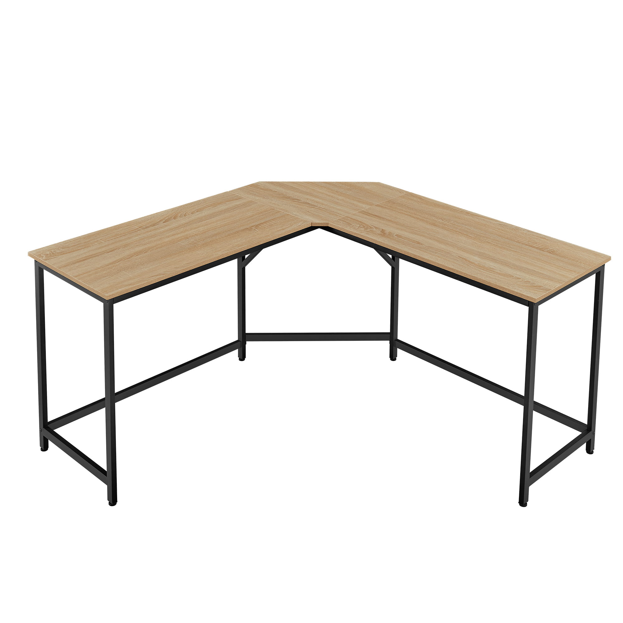 Hoekbureau - Sonoma zwart - 149x149x76 cm - stalen constructie