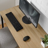 Hoekbureau - Sonoma zwart - 149x149x76 cm - stalen constructie