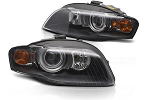 Koplampen Xenon - voor AUDI A4 B7 11.2004-03.2008 - zwart