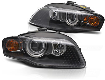 Koplampen Xenon - voor AUDI A4 B7 11.2004-03.2008 - zwart