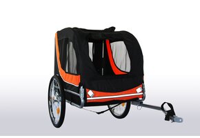 Fietskar hondenkar opvouwbaar voor huisdieren tot 40 kg oranje zwart