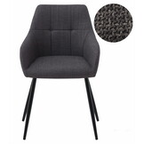 Eetkamerstoel BENI - grafiet - 85x57x59 cm - BJORN stof