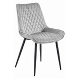 Velvet eetkamerstoel VERDO - zilvergrijs - metaal - 88x54.5x59.5 cm