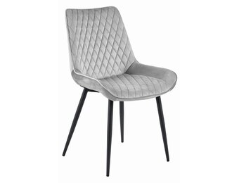 Velvet eetkamerstoel VERDO - zilvergrijs - metaal - 88x54.5x59.5 cm