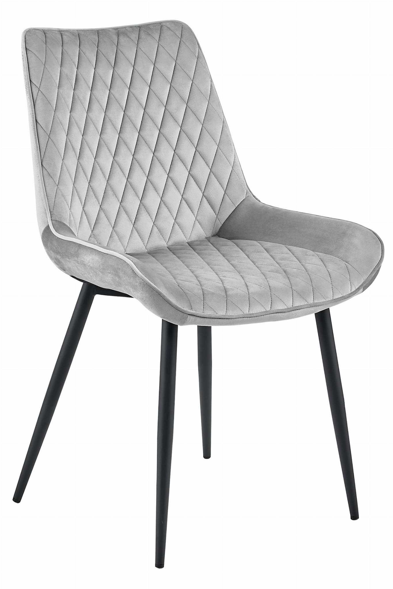 Velvet eetkamerstoel VERDO - zilvergrijs - metaal - 88x54.5x59.5 cm