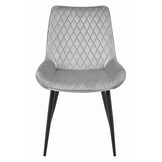 Velvet eetkamerstoel VERDO - zilvergrijs - metaal - 88x54.5x59.5 cm