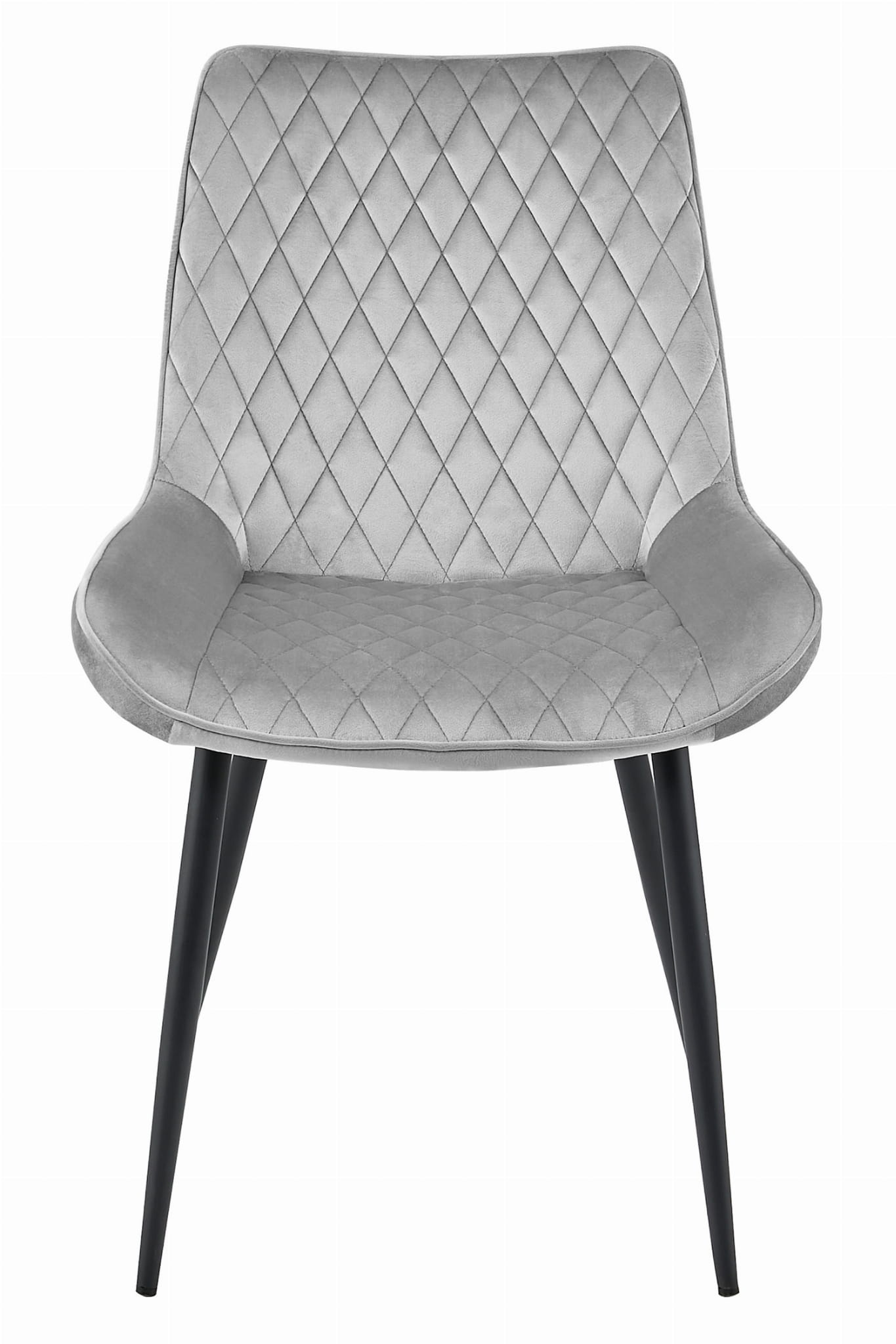 Velvet eetkamerstoel VERDO - zilvergrijs - metaal - 88x54.5x59.5 cm