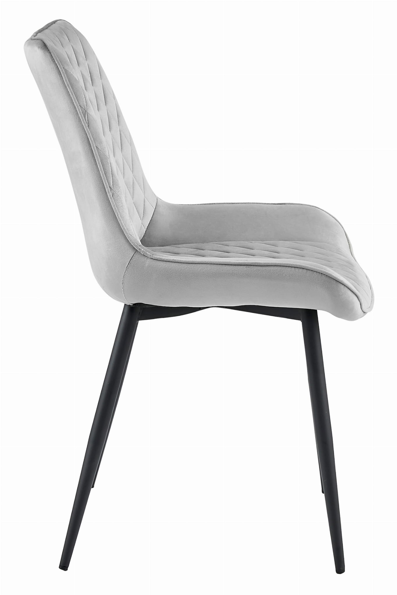 Velvet eetkamerstoel VERDO - zilvergrijs - metaal - 88x54.5x59.5 cm