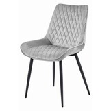 Velvet eetkamerstoel VERDO - zilvergrijs - metaal - 88x54.5x59.5 cm