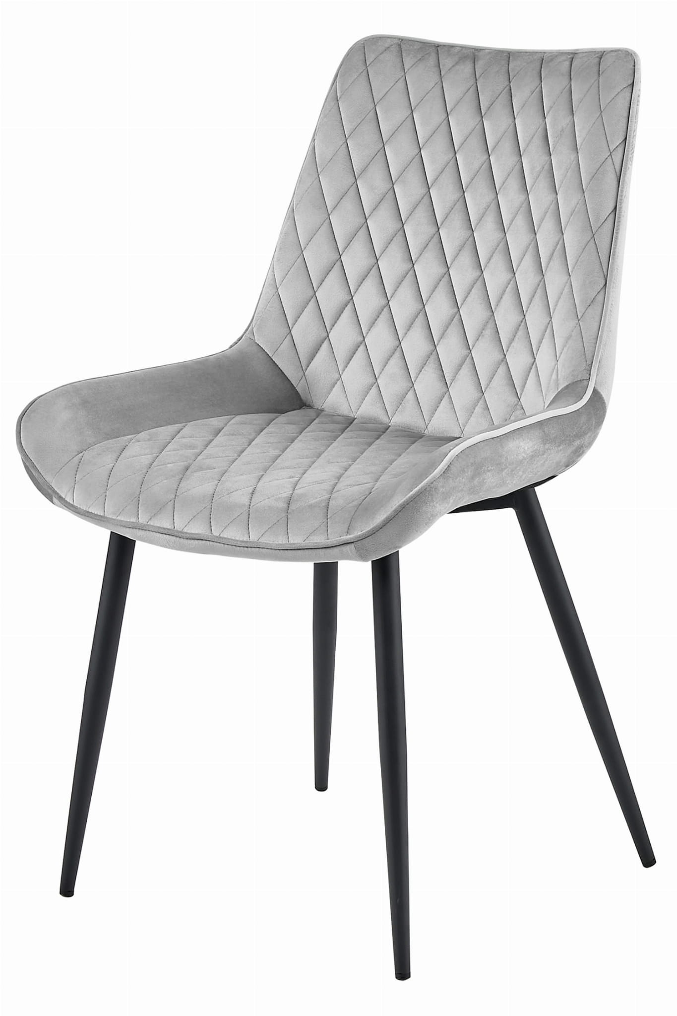 Velvet eetkamerstoel VERDO - zilvergrijs - metaal - 88x54.5x59.5 cm