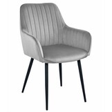 Eetkamerstoel SOSA - set van 2 - zilvergrijs - fluwelen bekleding