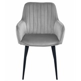 Eetkamerstoel SOSA - set van 2 - zilvergrijs - fluwelen bekleding