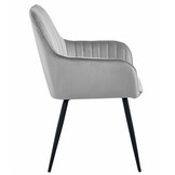 Eetkamerstoel SOSA - set van 2 - zilvergrijs - fluwelen bekleding