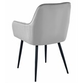 Eetkamerstoel SOSA - set van 2 - zilvergrijs - fluwelen bekleding