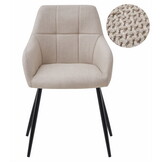 Eetkamerstoel BENI - 2 stuks - beige - 85x57x59 cm