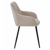 Eetkamerstoel BENI - 2 stuks - beige - 85x57x59 cm