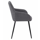 Eetkamerstoel BENI - donkergrijs - 85x57x59 cm - BJORN stof