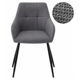 Eetkamerstoel BENI - donkergrijs - 85x57x59 cm - BJORN stof