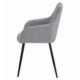 Eetkamerstoel BENI - lichtgrijs - 85x57x59 cm - BJORN-stof