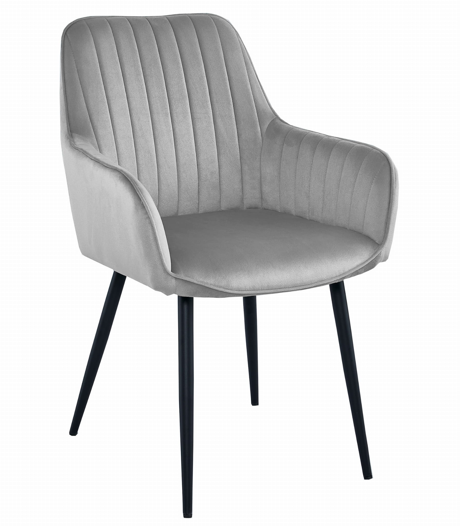 Eetkamerstoel SOSA - zilvergrijs - 83,5x56,5x60,5 cm - velours bekleding