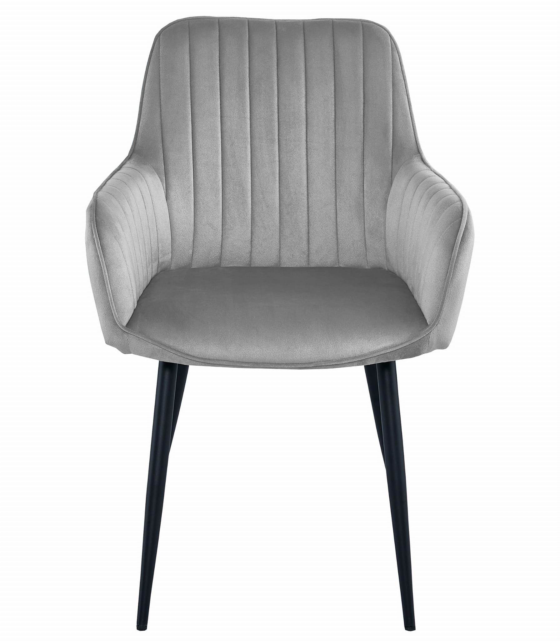 Eetkamerstoel SOSA - zilvergrijs - 83,5x56,5x60,5 cm - velours bekleding