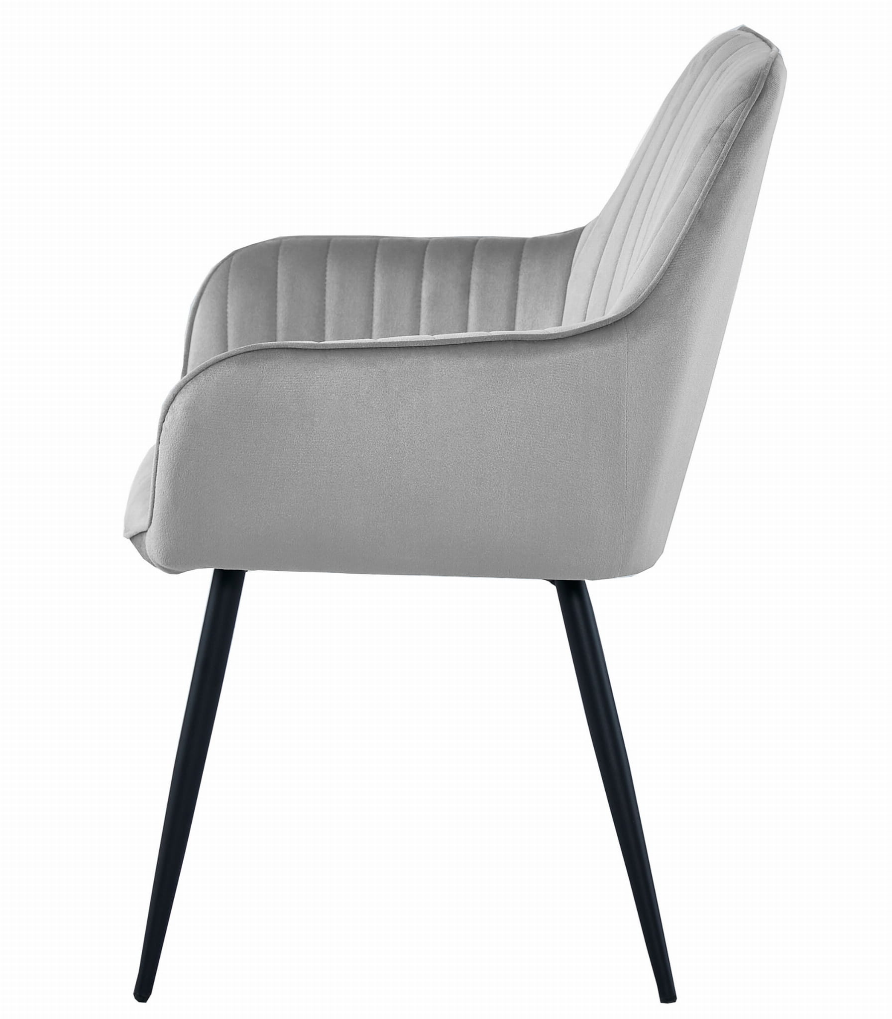 Eetkamerstoel SOSA - zilvergrijs - 83,5x56,5x60,5 cm - velours bekleding