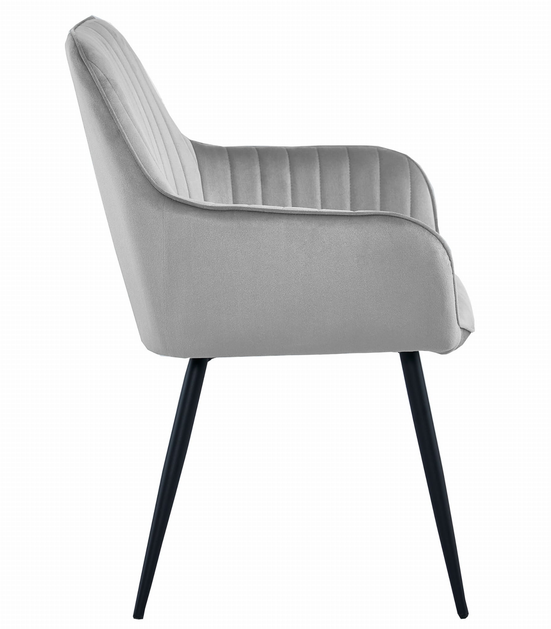 Eetkamerstoel SOSA - zilvergrijs - 83,5x56,5x60,5 cm - velours bekleding