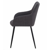 Eetkamerstoel BENI - set van 2 - grafietkleur - 85x57x59 cm