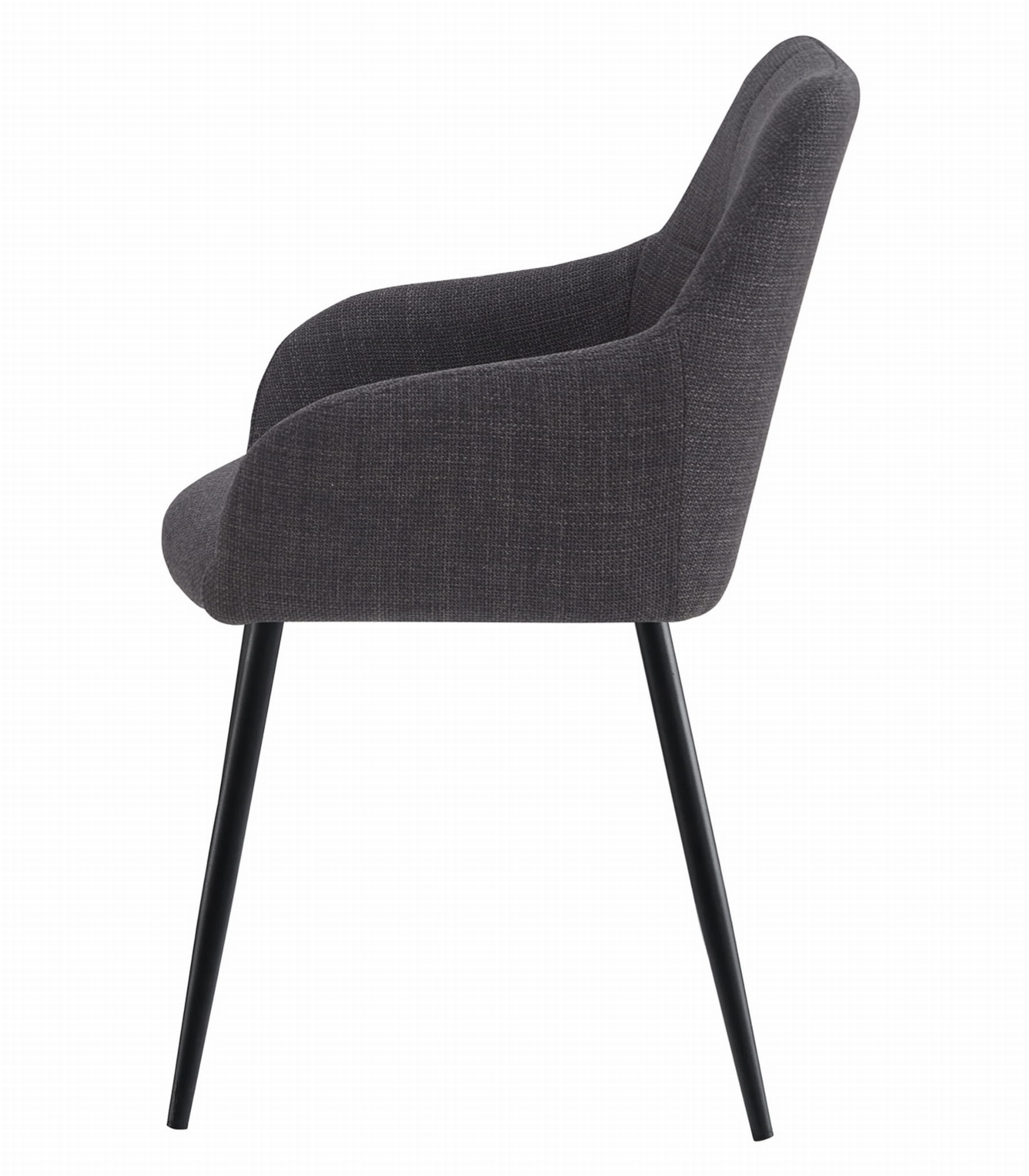 Eetkamerstoel BENI - set van 2 - grafietkleur - 85x57x59 cm