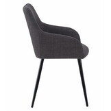 Eetkamerstoel BENI - set van 2 - grafietkleur - 85x57x59 cm