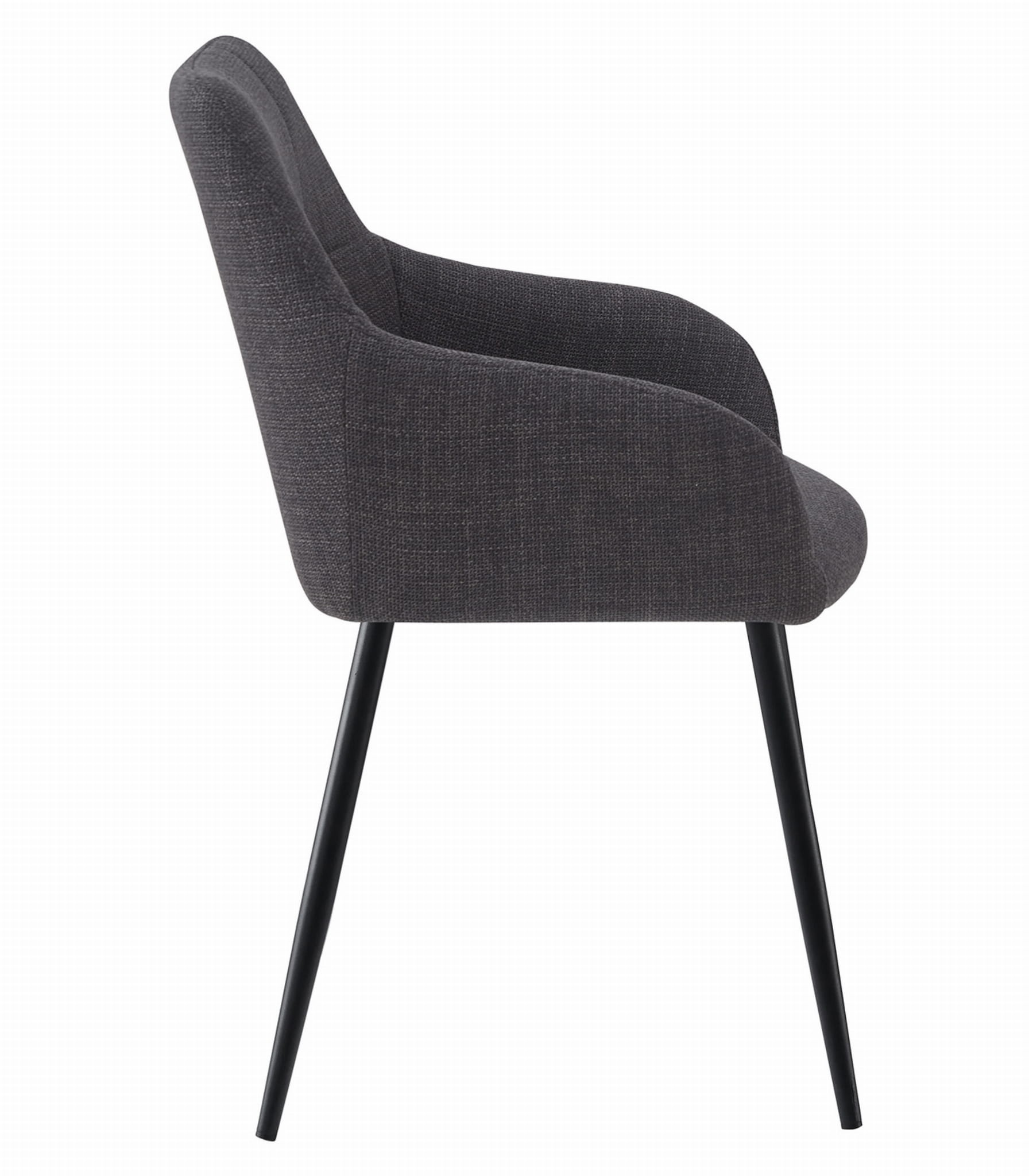 Eetkamerstoel BENI - set van 2 - grafietkleur - 85x57x59 cm