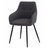 Eetkamerstoel BENI - set van 2 - grafietkleur - 85x57x59 cm