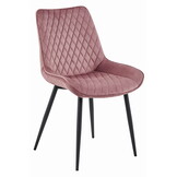 Velvet eetkamerstoel VERDO - ergonomisch - donkerroze