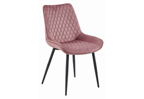 Velvet eetkamerstoel VERDO - ergonomisch - donkerroze