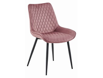 Velvet eetkamerstoel VERDO - ergonomisch - donkerroze