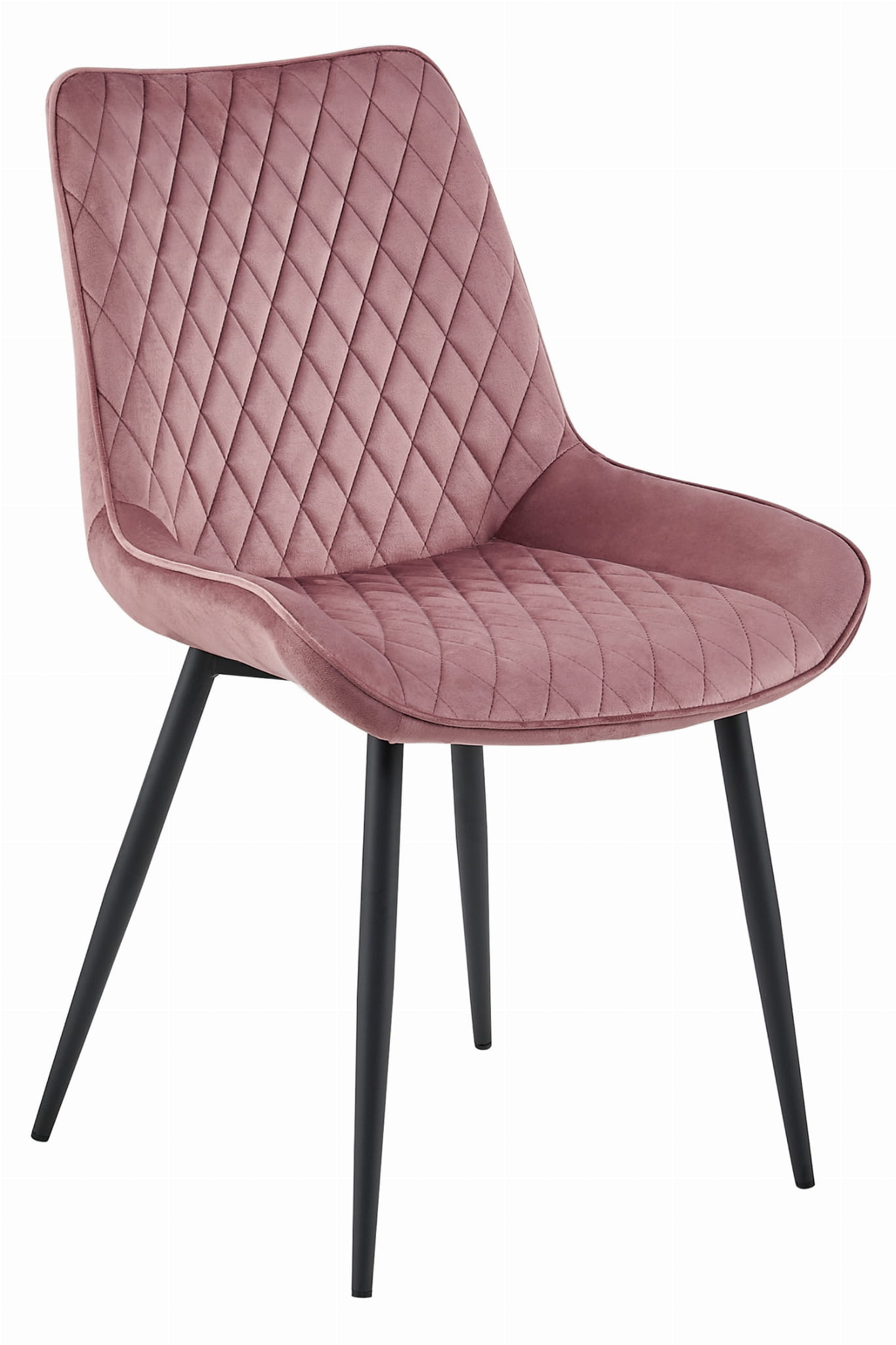 Velvet eetkamerstoel VERDO - ergonomisch - donkerroze