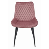 Velvet eetkamerstoel VERDO - ergonomisch - donkerroze