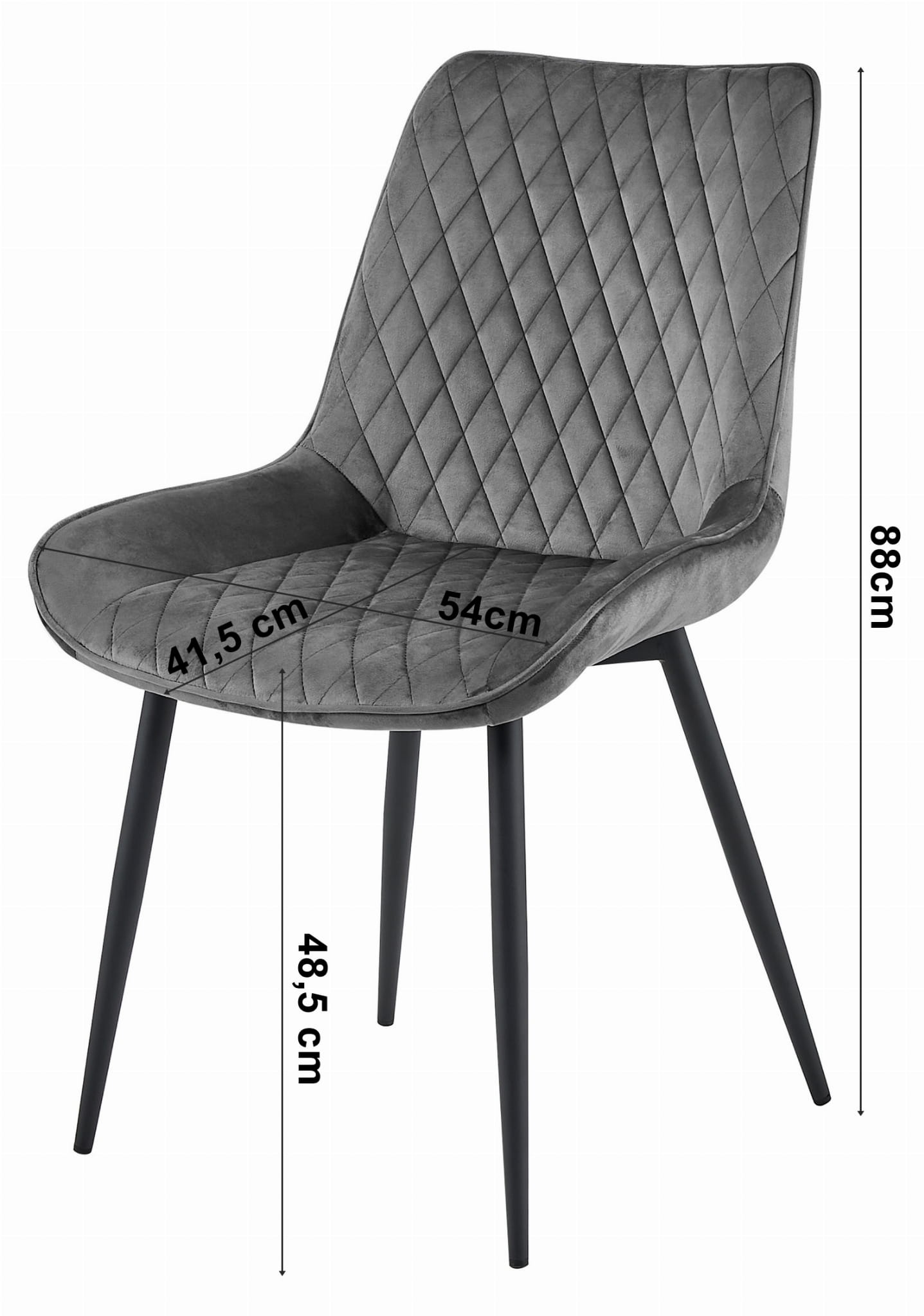 Velvet eetkamerstoel VERDO - ergonomisch - donkerroze