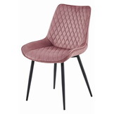 Velvet eetkamerstoel VERDO - ergonomisch - donkerroze