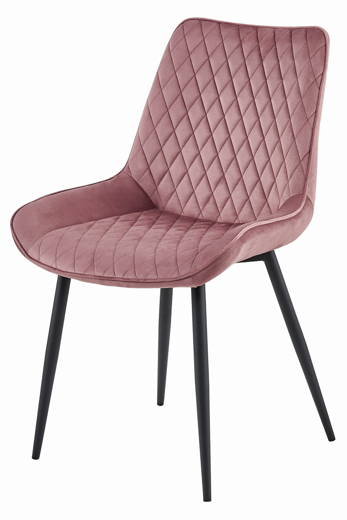 Velvet eetkamerstoel VERDO - ergonomisch - donkerroze