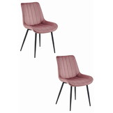 Eetkamerstoel SOSA - 2 stuks - donkerroze - 88x54x59.5 cm