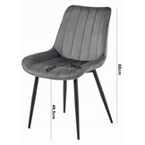 Eetkamerstoel SOSA - 2 stuks - donkerroze - 88x54x59.5 cm